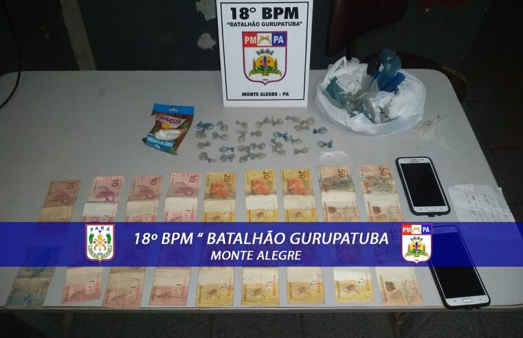 HOMEM É PRESO COM DROGAS EM MONTE ALEGRE