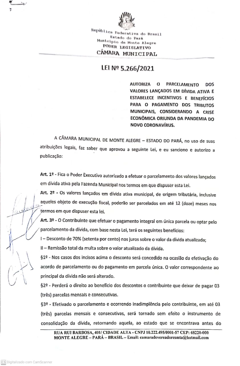 VÍDEO – PREFEITURA MUNICIPAL DE MONTE ALEGRE PERDOA EM 100% DA MULTA E 70% DOS JUROS DOS CONTRINUINTES COM DÍVIDAS