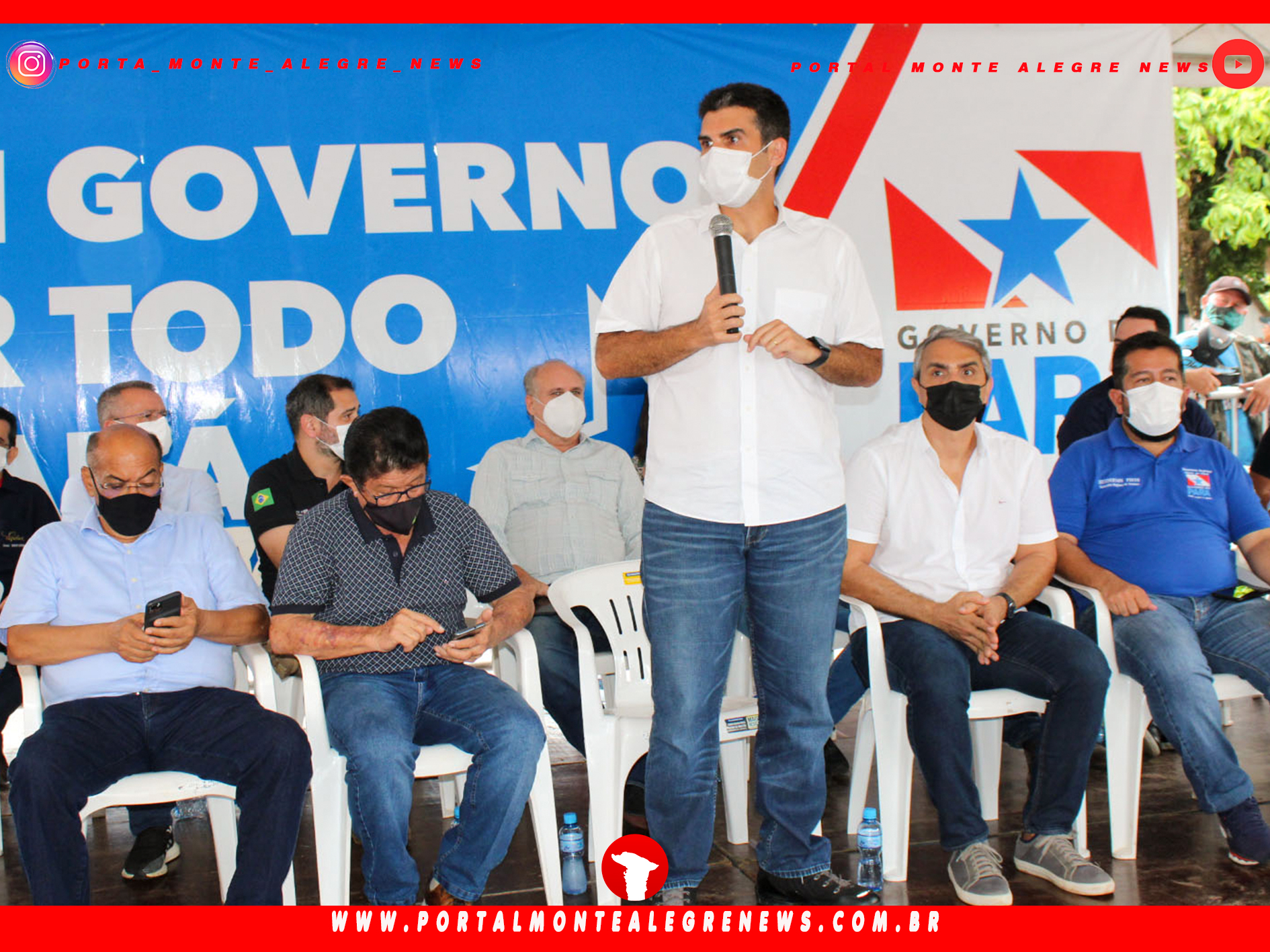 Governador Helder Barbalho Recebe Honras Militares do 18º Batalhão Gurupatuba e Deputado Estadual Junior Hage Acompanha o Governador em Monte Alegre