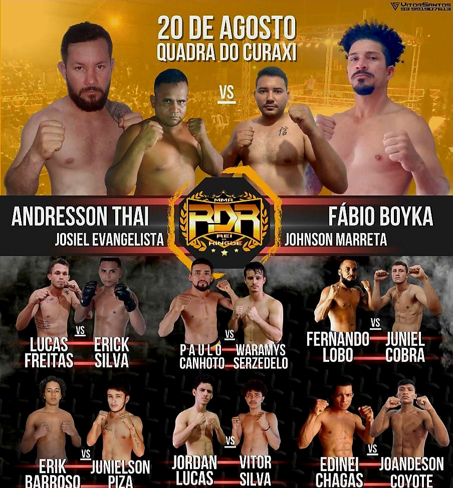 7° edição do Rei do Ringue acontece neste sábado dia 20 de agosto em Monte Alegre no Oeste do Pará com 8 Super Combates entre: 2 lutas de boxe e 6 lutas de MMA profissional