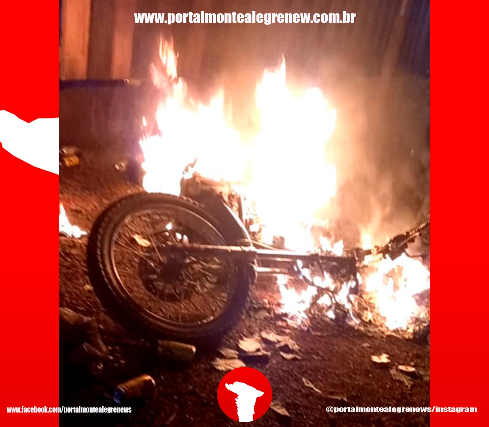 Homem ateia fogo na moto após vítima ter danificado nota de R$200 reais na linha ererê em Monte Alegre
